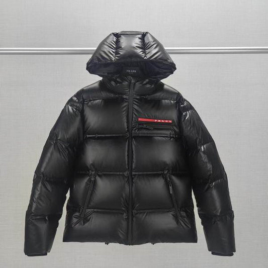 Glossy Hooded Down Puffer